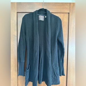 Anthropologie Long Black Knit Cardigan